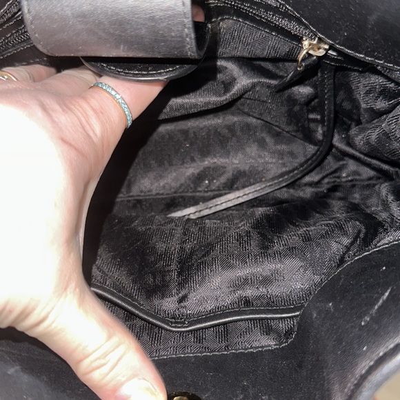 Micheal kors black leopard Hamilton bag with lock and key hood accents nice - Picture 11 of 11